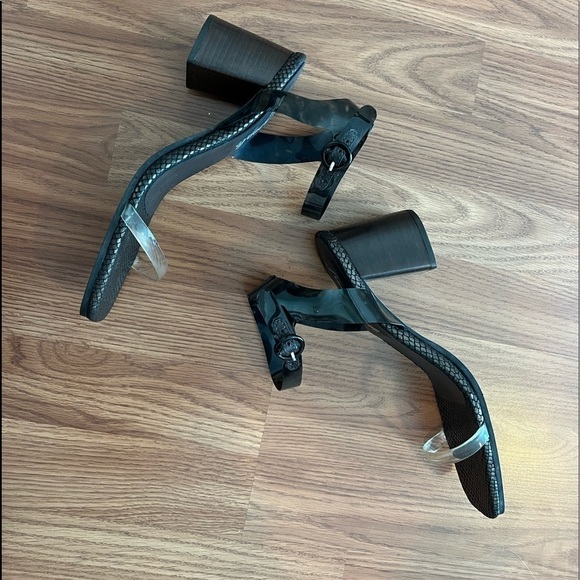 Free People Black Synthetic Transparent Sandals With Heels Size 40 - Picture 7 of 16